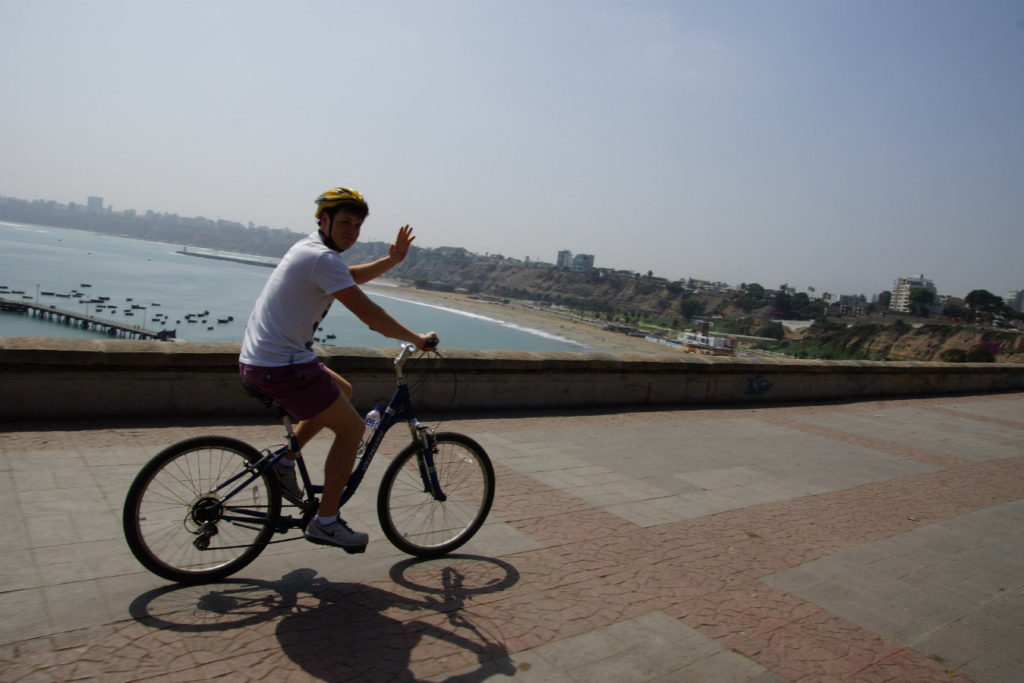 Adam bike riding Lima