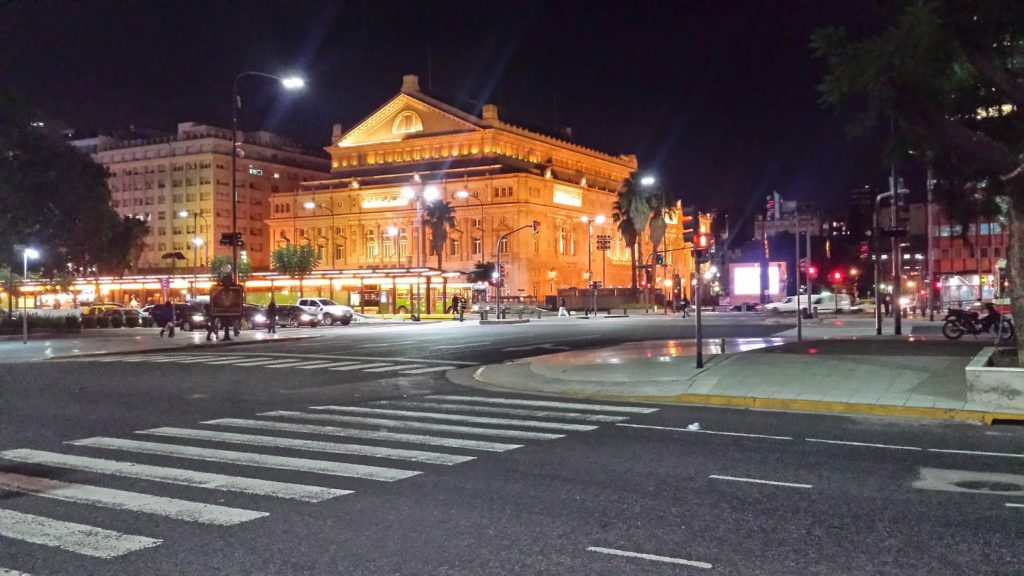 Buenos Aires streets at night