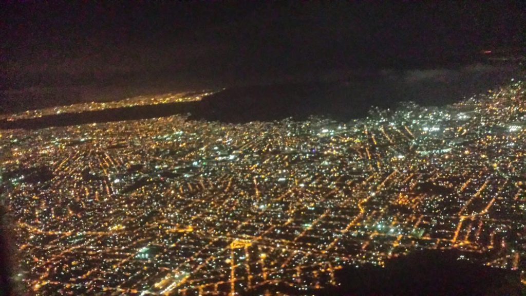 Flying to Rio at night