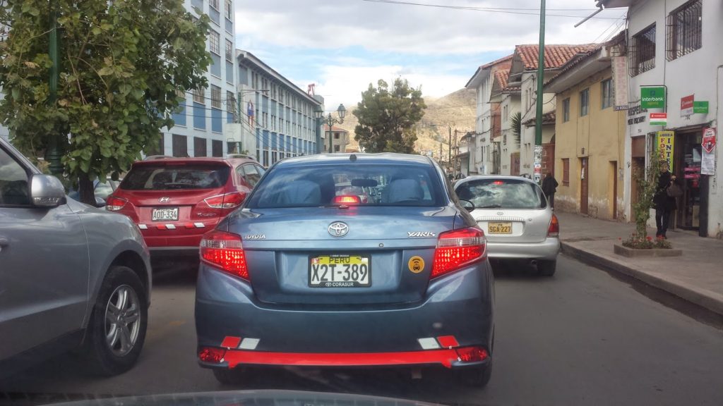 Following a car in Peru