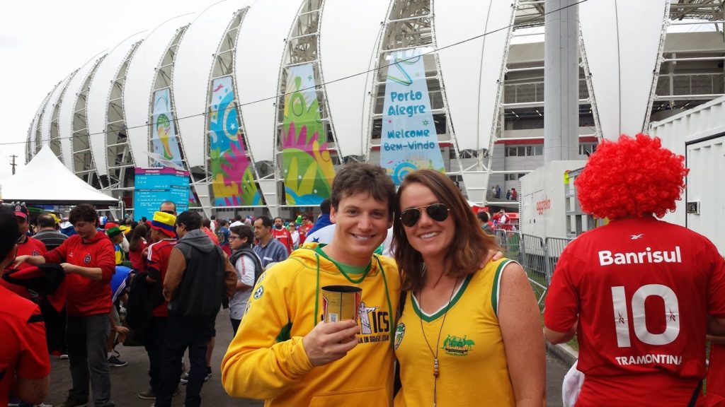 Outside Porto Alegre stadium