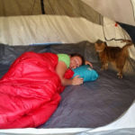 Linda & Lily inside tent