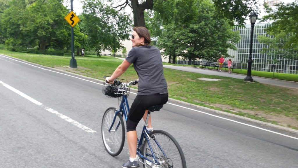 Linnie bike riding New York