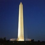 Washington monument at night