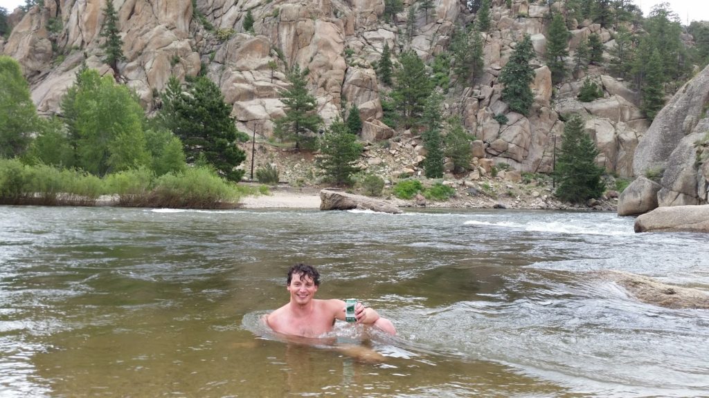 Adam rafting beer