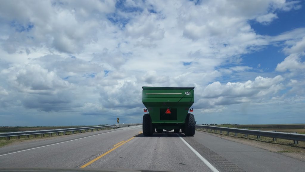 driving behind a truck