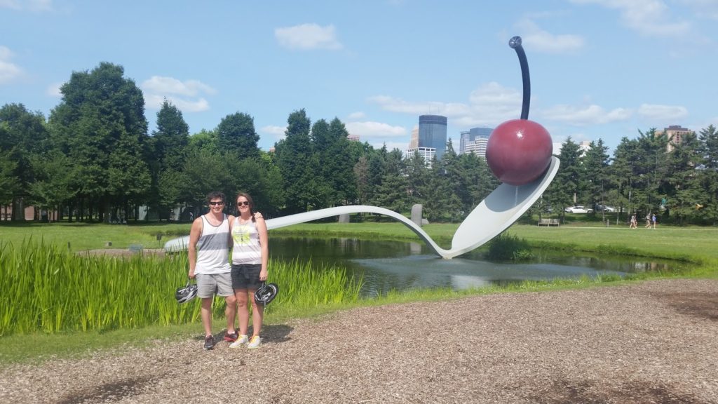 Posing at Minneapolis Spoon Sculpture