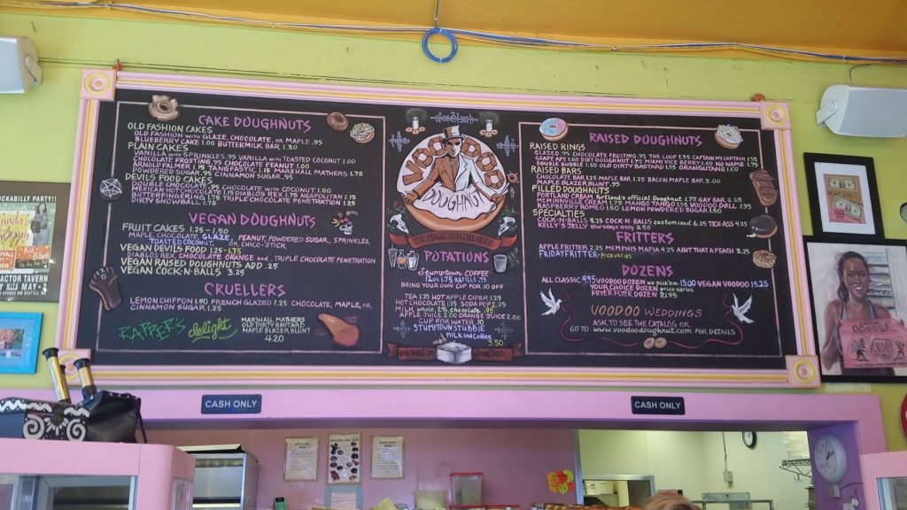 Voodoo Donuts menu