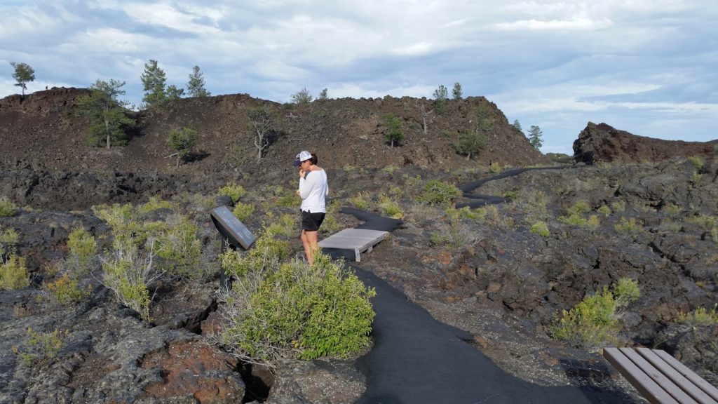 Linnie educating herself on lava flow