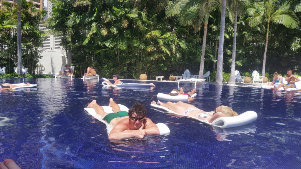 Lounging at the pool