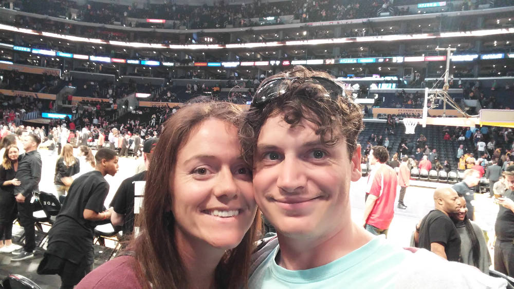 NBA courtside selfie