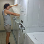 Linnie doing laundry on ship