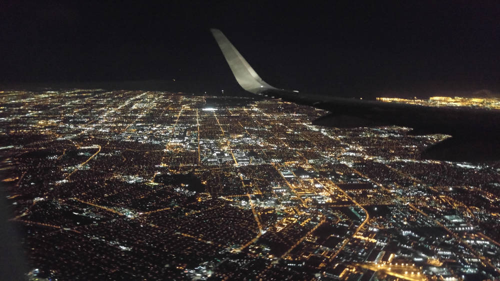 Flying into LA