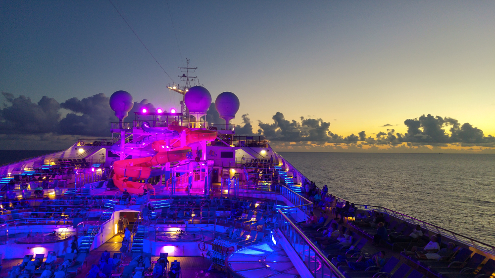 Ship at night
