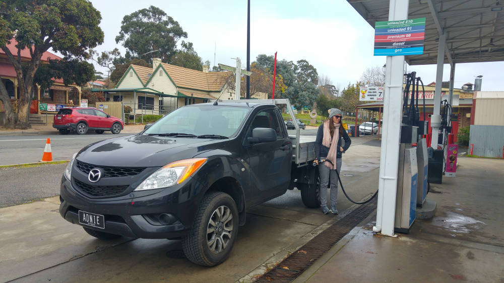 Petrol fill up in Adelaide