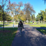 Linda walking Adelaide