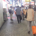 Walking in Tokyo with luggage