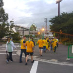 Walking to the stadium