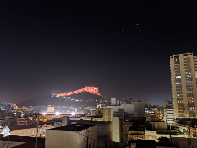Alicante view at night